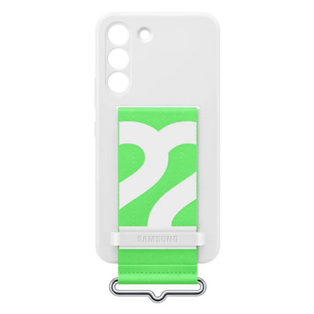 Samsung Galaxy S22 Silicone Phone Case with Strap - white