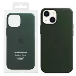 Skórzane etui Apple Leather Case MagSafe do iPhone 13 mini - zielone (Sequoia Green)