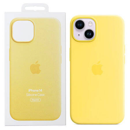 Apple iPhone 14 Silicone Case MagSafe - Yellow (Canary Yellow)