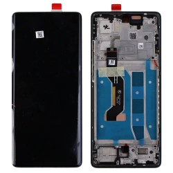 Original LCD display with bezel for Motorola Moto G85 5G - black