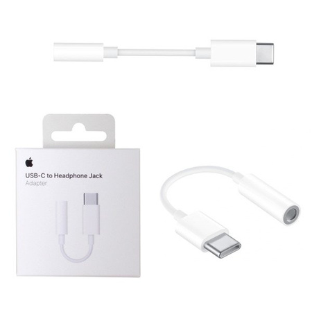 Apple headphone adapter from USB-C to 3.5 mm MU7E2ZM/A - white