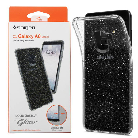 Samsung Galaxy A8 2018 silicone case Spigen Liquid Crystal Glitter 590CS22749 - transparent with glitter