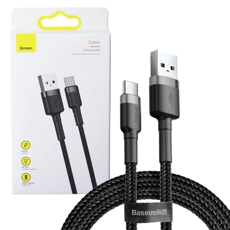 Baseus Cafule 2A USB-A to USB-C cable - black-gray 3m