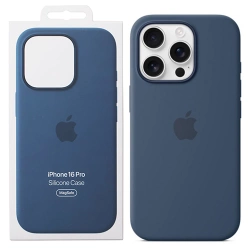 Silikonowe etui Apple iPhone 16 Pro Silicone Case MagSafe - niebieskie (Denim)
