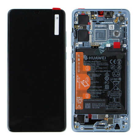 Wyświetlacz LCD z ramką i baterią do Huawei P30 - niebieski (Breathing Crystal)