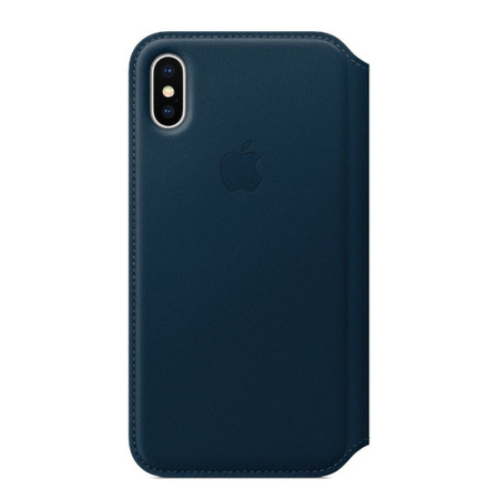 Apple iPhone X Leather Folio Case - Blue (Cosmos Blue)