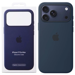 Silikonowe etui Apple iPhone 17 Pro Max Silicone Case MagSafe Camera Control - granatowe (Midnight)