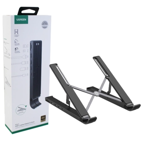 Universal laptop stand with docking station Ugreen X-Kit - black