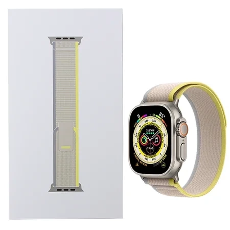 Pasek Apple Watch 42/ 44/ 45/ 49 Ultra/ Ultra 2 Trail Loop S/M - żółto-beżowy