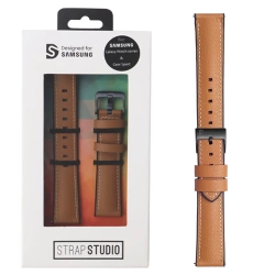 Leather Strap for Samsung Galaxy Watch 42 mm/ Gear Sport Strap Studio 20 mm - brown
