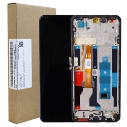 Genuine IPS LCD display with bezel and fingerprint reader in yellow for Realme C75 5G