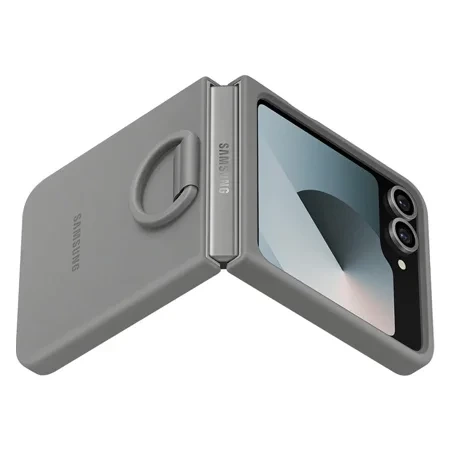 Samsung Galaxy Z Flip6 Silicone Phone Case with Ring - gray