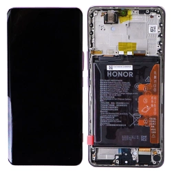 Wyświetlacz LCD z ramką i baterią do Huawei Honor Magic 7 Lite oryginalny - fioletowy (Titanium Purple)
