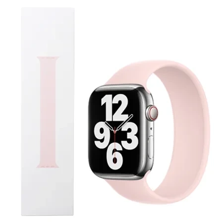 Apple Watch 38/ 40/ 41mm silicone strap Solo Loop size 4 - pink (Chalk Pink)