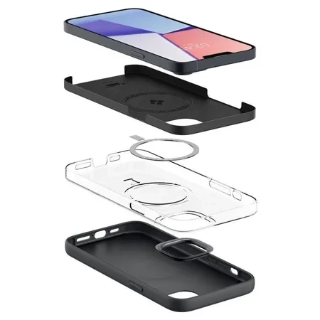 Etui silikonowe do Apple iPhone 14 Spigen MagFit Silicone Fit - czarne 