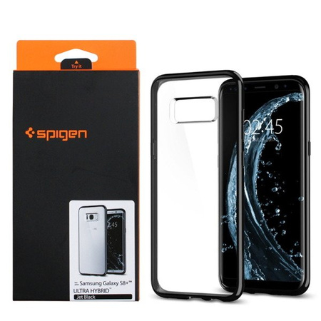 Samsung Galaxy S8 Plus Spigen Ultra Hybrid phone case - transparent with black frame