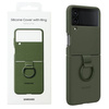 Samsung Galaxy Z Flip4 Silicone Phone Case with Ring - khaki