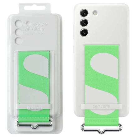 Samsung Galaxy S21 FE 5G case Silicone Cover with Strap EF-GG990TWEGWW - white