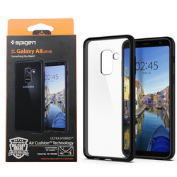 Samsung Galaxy A8 2018 etui Spigen Ultra Hybrid 590CS22751 - transparentny z czarną ramką