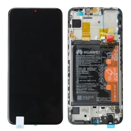 Original LCD display with frame and battery for Huawei P Smart 2019 - black