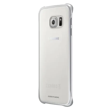 Etui na telefon Samsung Galaxy S6 edge Clear Cover - transparentne ze srebrną ramką