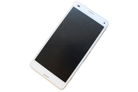 LCD display with frame, headphone connector and speakers for Sony Xperia Z3 Compact - white