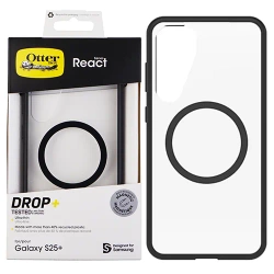 Samsung Galaxy S25+ Plus OtterBox React Series phone case - transparent with black frame