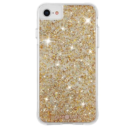 Case for Apple iPhone 6/ 6s/ 7/ 8/ SE 2020/ SE 2022 Case-Mate Twinkle Stardust - transparent gold with glitter (Stardust)