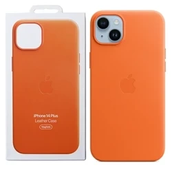 Apple iPhone 14 Plus Leather Case MagSafe - Orange (Orange)