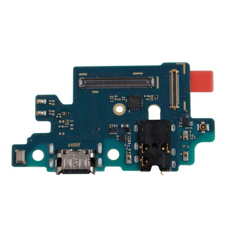 Samsung Galaxy A40 board with USB-C charging connector + headphone connector + microphone