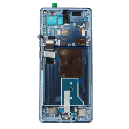 Original LCD display with bezel for Motorola Edge 40 Pro - blue (Lunar Blue)