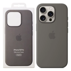Silikonowe etui Apple iPhone 16 Pro Silicone Case MagSafe - szary (Stone Gray)