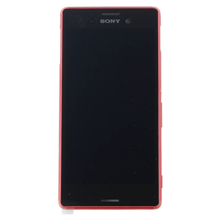 Sony Xperia M4 Aqua wyświetlacz LCD z ramką - czerwony