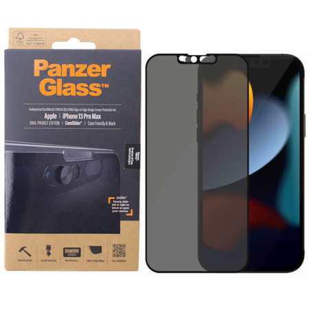 Apple iPhone 13 Pro Max tempered glass PanzerGlass Dual Privacy CamSlider - black