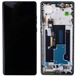 Oryginalny wyświetlacz LCD z ramką do Motorola Edge 50 Fusion - niebieski (Marshmallow Blue)
