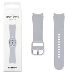 Strap for Samsung Galaxy Watch 4/ Watch 4 Classic/ Watch 5/ Watch 5 Pro 20 mm Sport Band S/M - Silver (Silver)