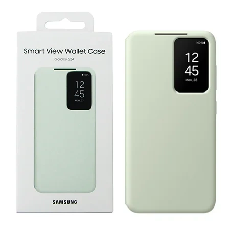 Samsung Galaxy S24 Smart View Wallet Phone Case - Green (Light Green)