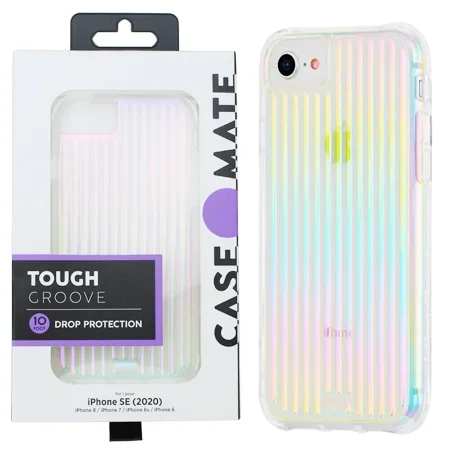 Case-Mate Tough Groove for Apple iPhone SE 2022/ SE 2020/ 8/ 7/ 6s/ 6 - Transparent Multicolor (Iridescent)