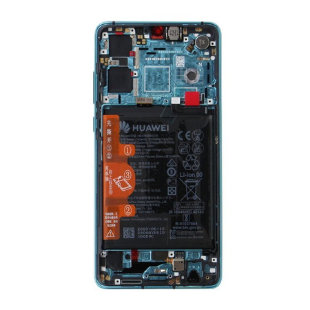 LCD display with frame and battery for Huawei P30 - blue (Aurora Blue)