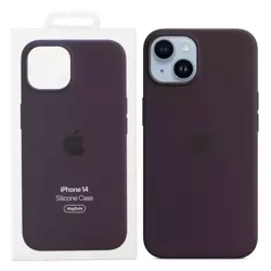 Apple Silicone Case MagSafe for iPhone 14 - dark purple (Elderberry)