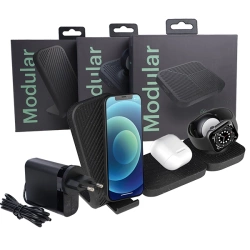 Zestaw ładowarek indukcyjnych Zens Modular 3 sztuki - czarny