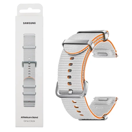 Pasek do Samsung Galaxy Watch 4/ 4 Classic/ 5/ 5 Pro/ 6/ 6 Classic/  Watch 7 Athleisure Band One Click 20 mm M/L - srebrny (Silver)