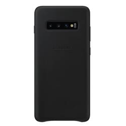 Etui skórzane na telefon Samsung Galaxy S10 Plus Leather Cover - czarne [OUTLET]