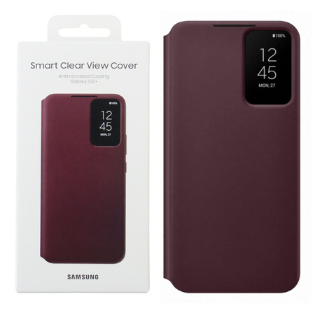 Samsung Galaxy S22 Plus case Smart Clear View Cover EF-ZS906CEEGWW - burgundy