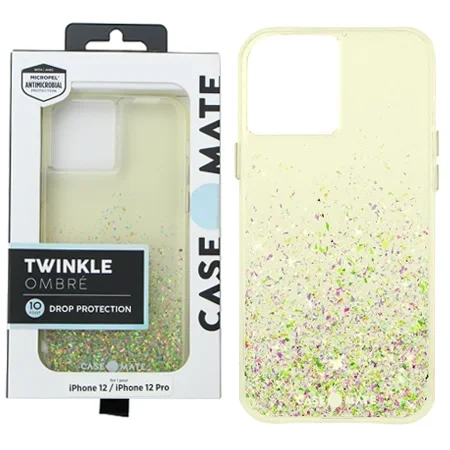 Case for Apple iPhone 12/ 12 Pro Case-Mate Twinkle Ombre - transparent gold with glitter (Confetti)