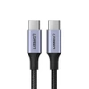 Braided cable from USB-C to USB-C Ugreen Power Delivery Fast Charging 1 m - black 5A