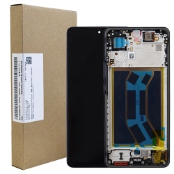 Oryginalny wyświetlacz AMOLED z ramką do Realme GT 7T - czarny