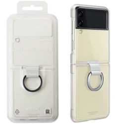 Samsung Galaxy Z Flip3 5G Clear Phone Case with Ring - transparent