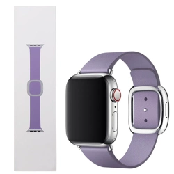 Skórzany pasek Apple Watch 38/ 40/ 41mm Modern Buckle L - fioletowy (Lilac)