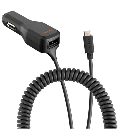 Ventev Dashport USB-A car charger with microUSB cable - black 17W